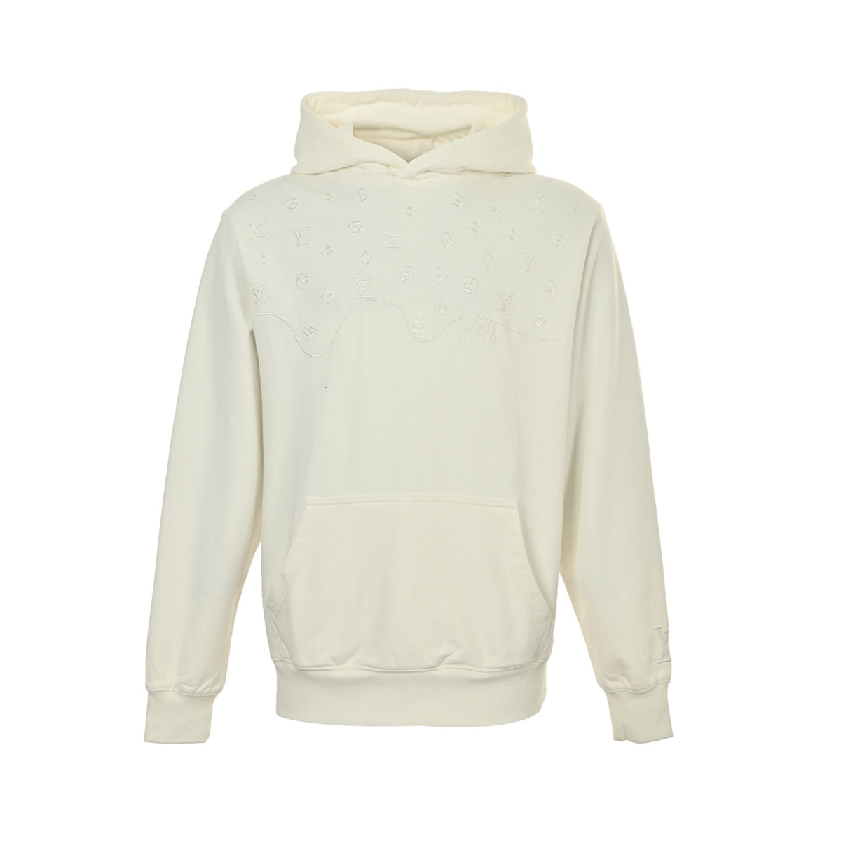 Louis Vuitton 25Fw presbyopic embroidered half-body patchwork hooded sweatshirt