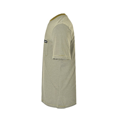 Miu Miu mustard yellow collar striped short sleeves
