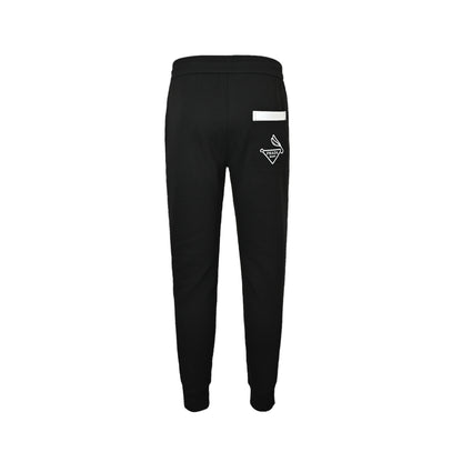 Prada inverted triangle contrast color back pocket trousers