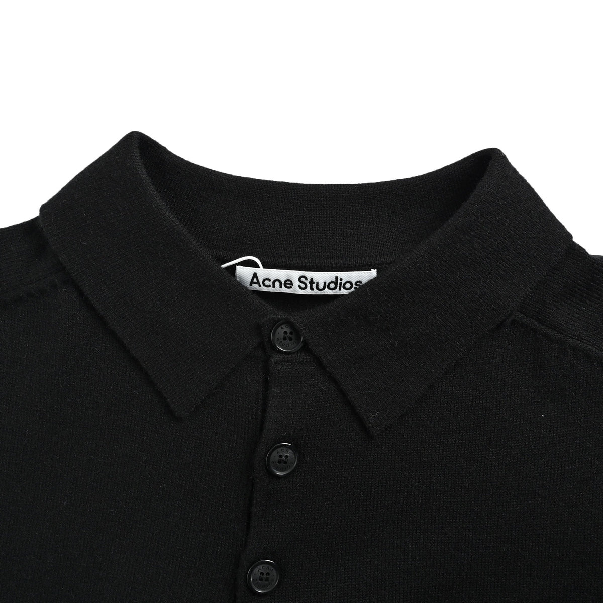 Acne Studios small logo embroidered knitted Polo sweater