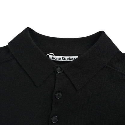 Acne Studios small logo embroidered knitted Polo sweater