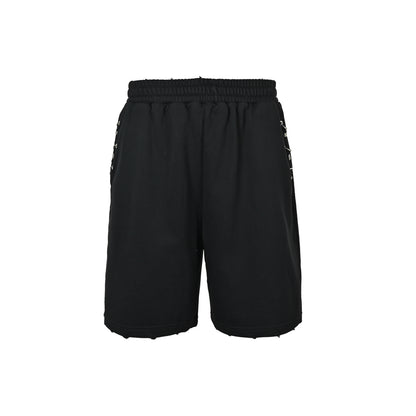 Balenciaga/Balanciaga classic engraved logo metal ring button shorts