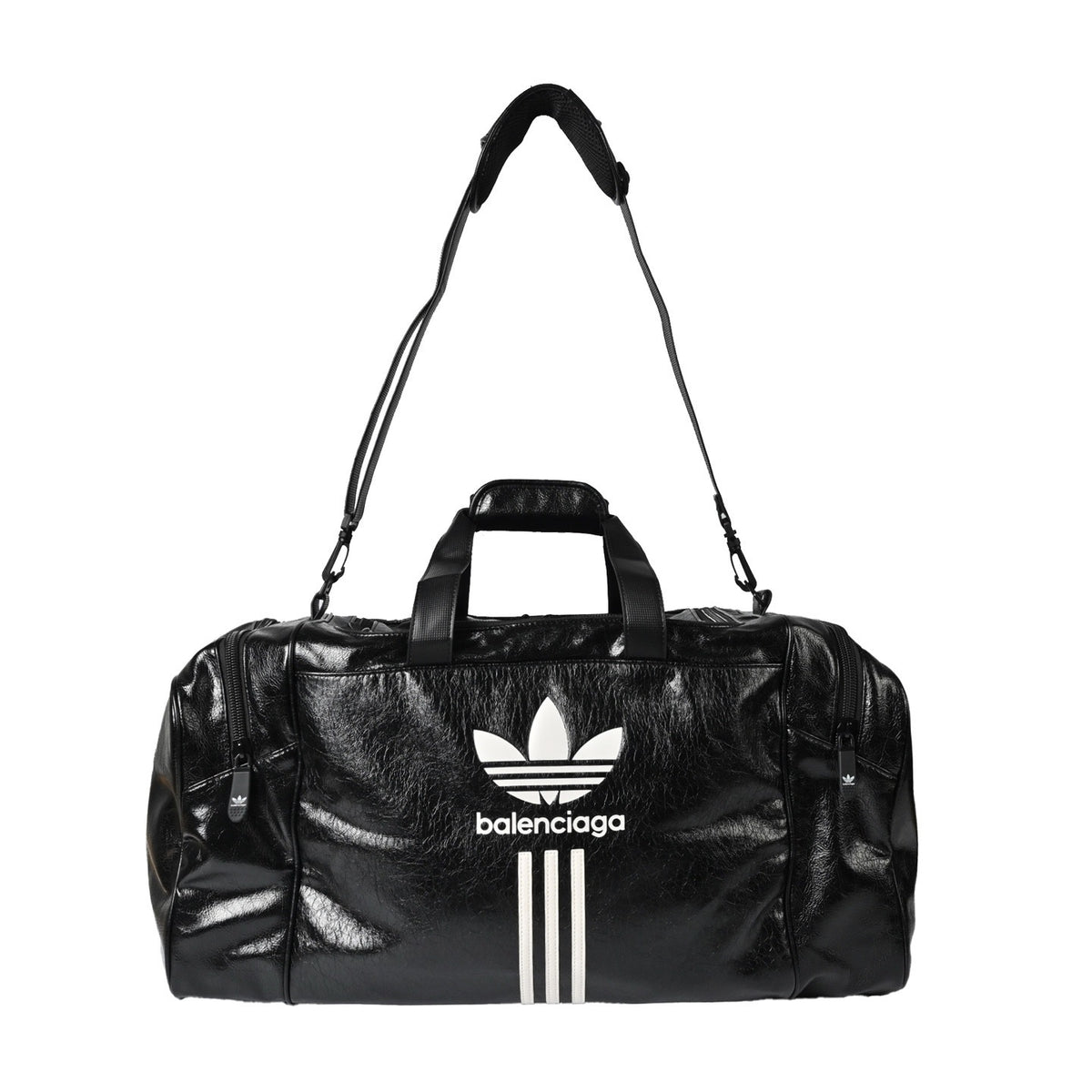 Balenciaga Balenciaga adidas Adidas clover letter three stripes distressed fine-grained leather handbag travel bag