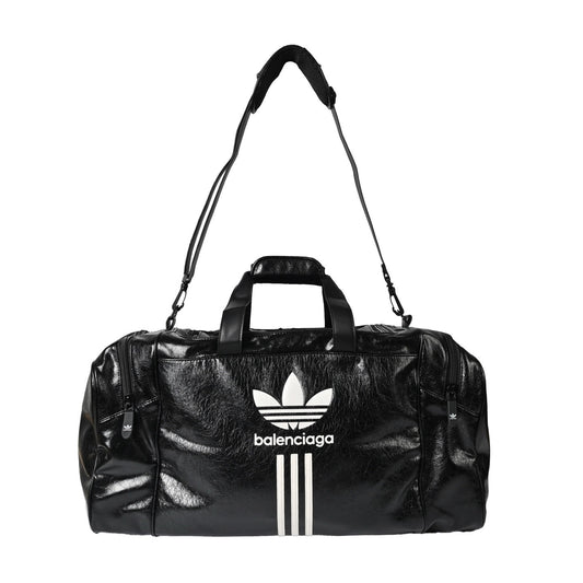 Balenciaga Balenciaga adidas Adidas clover letter three stripes distressed fine-grained leather handbag travel bag