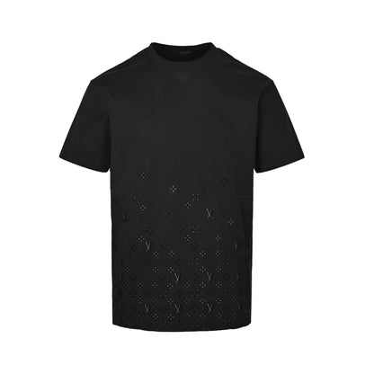 Louis Vuitton 26ss flocked presbyopia hollow gradient short sleeves