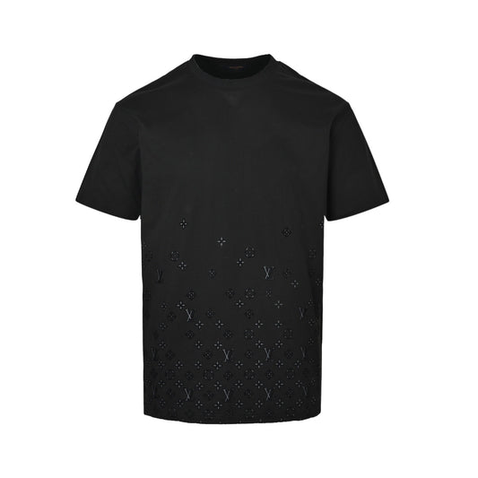 Louis Vuitton 26ss flocked presbyopia hollow gradient short sleeves