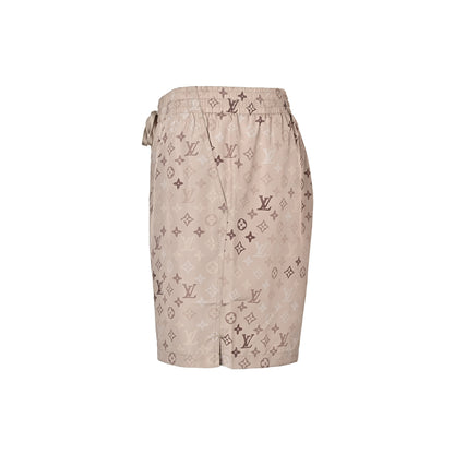 Louis Vuitton presbyopic khaki all-over printed suit shorts