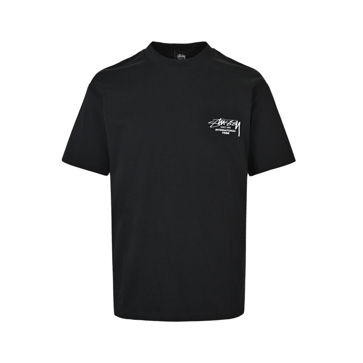 Stussy short sleeves with lettering and slogan printing on the back