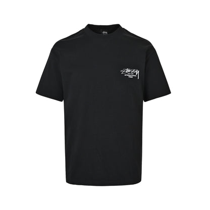 Stussy short sleeves with lettering and slogan printing on the back