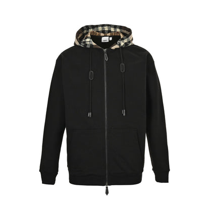 Burberry 23Fw plaid hooded zipper hooded sweatshirt jacket