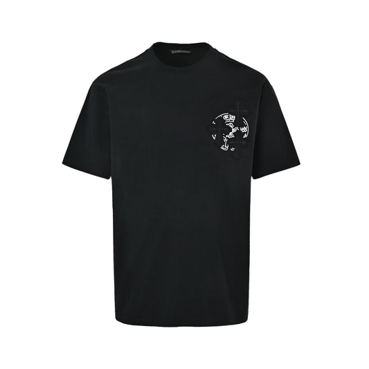 ChromeHearts/Chrome Heart Cross burned patch embroidered short sleeves