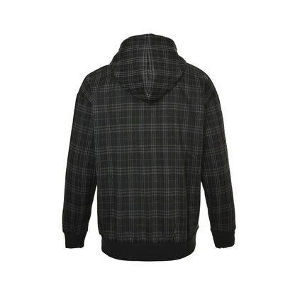 Burberry plaid zipper drawstring hooded jacket