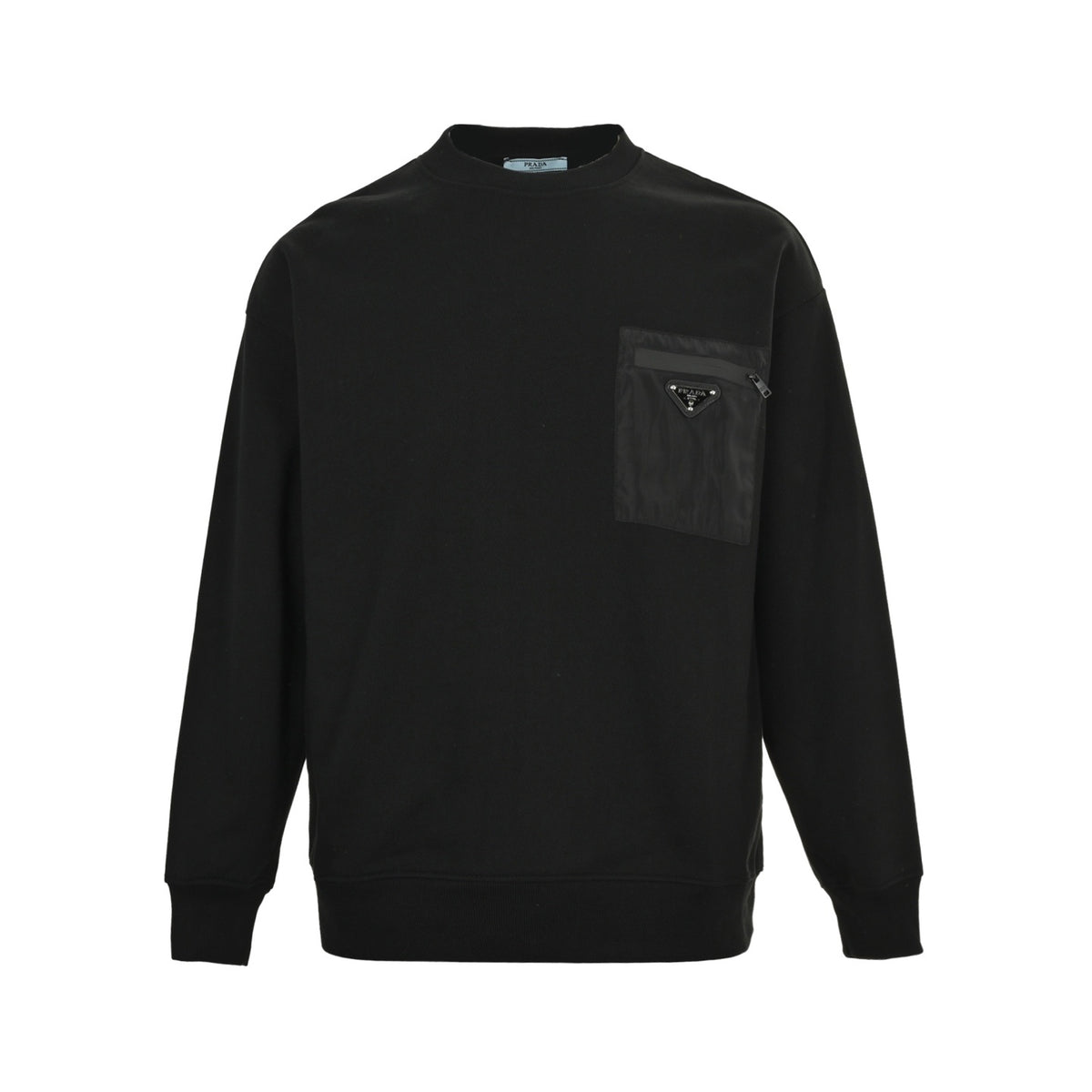 Prada 25Fw nylon pocket triangle logo round neck sweatshirt