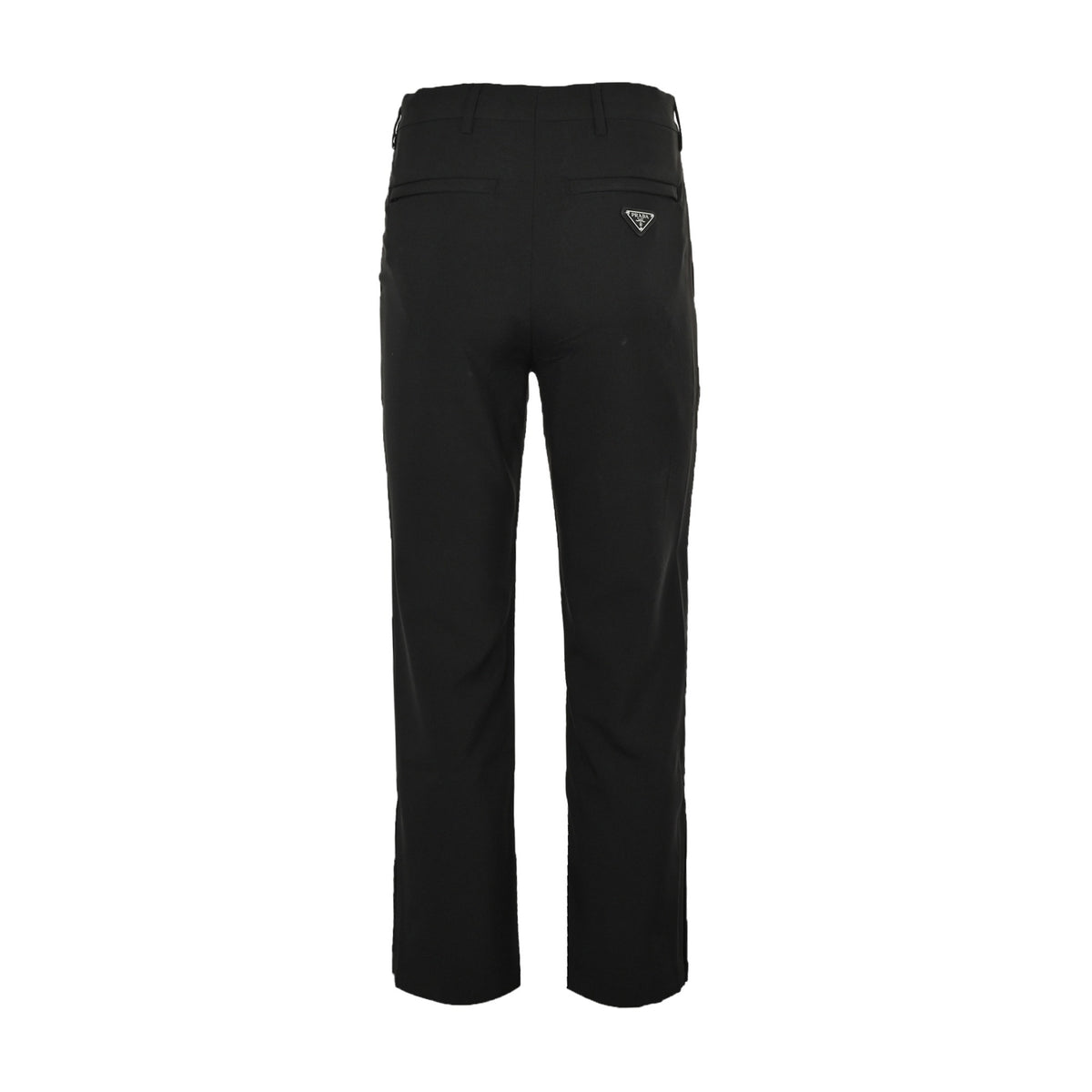 Prada 25ss back pocket triangle logo stretch trousers