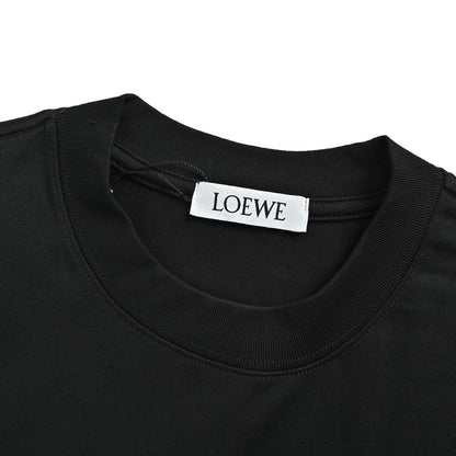 Loewe / Luo Yiwei raw edge flower logo letter print short sleeves