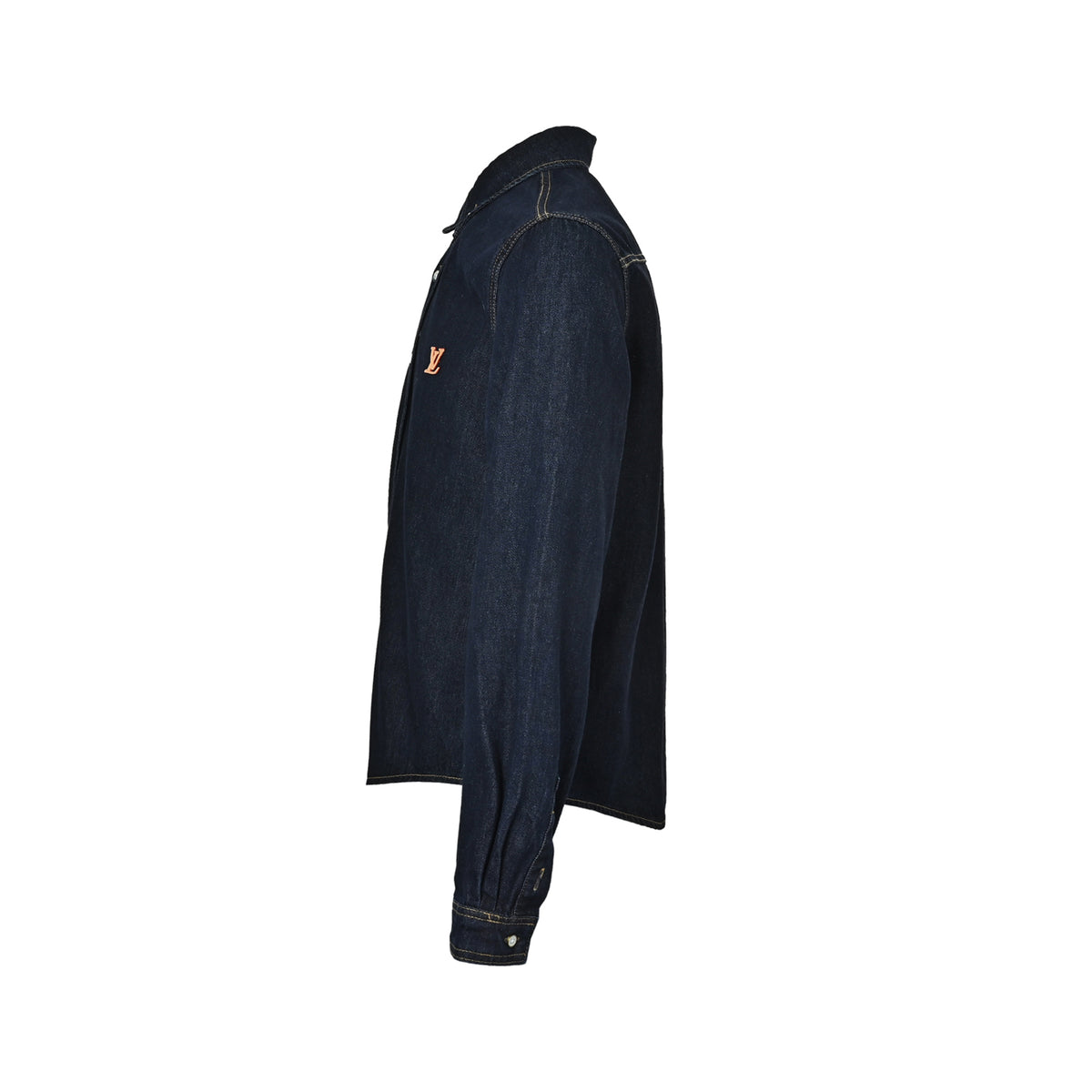 Louis Vuitton leather label suit denim long-sleeved shirt