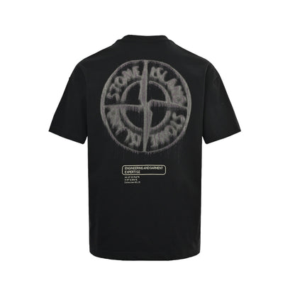 Stone Island 26ss fuzzy compass printed short sleeves on the back