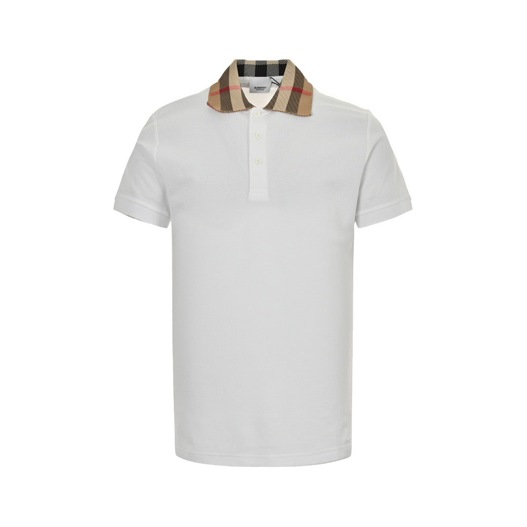 Burberry 24ss plaid collar Polo short sleeves