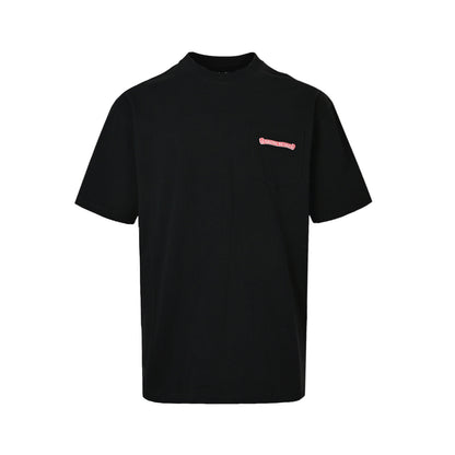 Chrome Hearts/Chrome Heart Pink Graffiti Print Short Sleeves