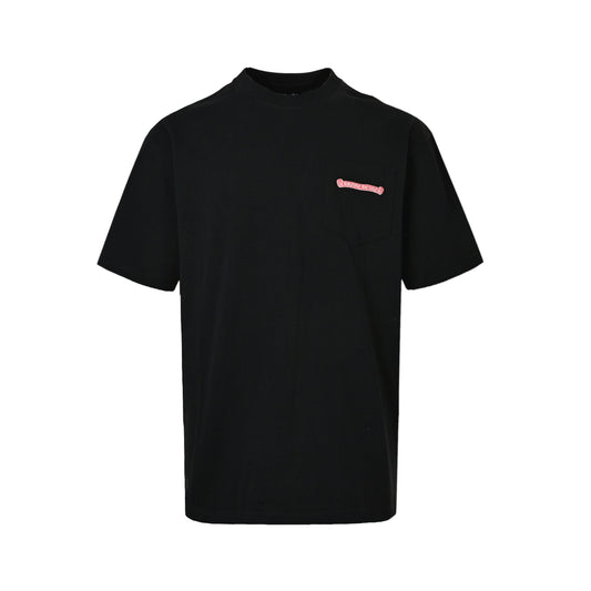 Chrome Hearts/Chrome Heart Pink Graffiti Print Short Sleeves