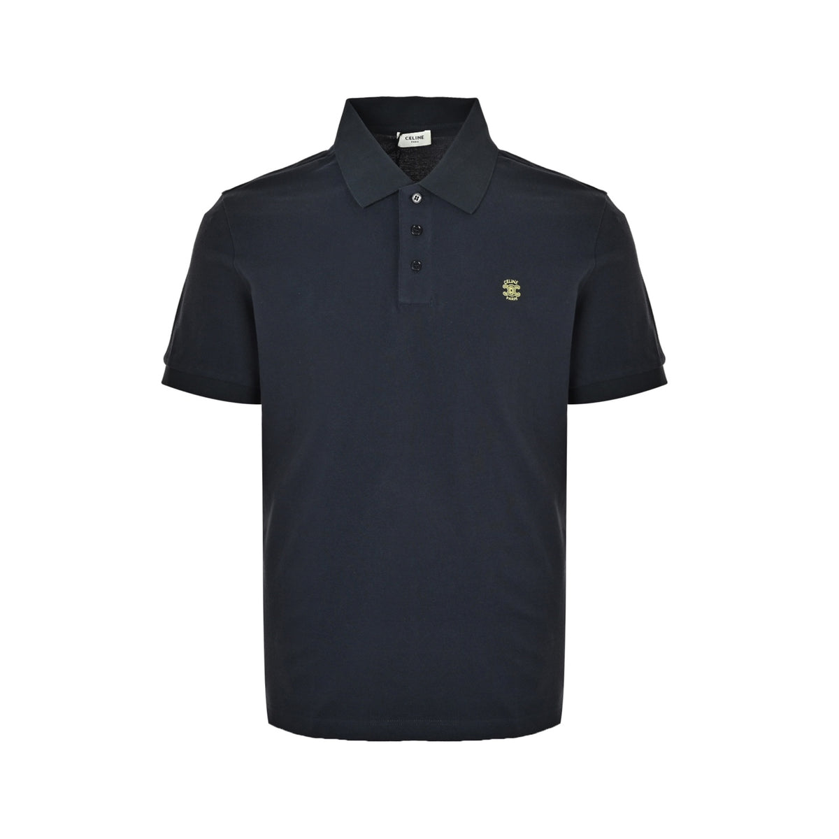 Celine Arc de Triomphe embroidered logo Polo short sleeves