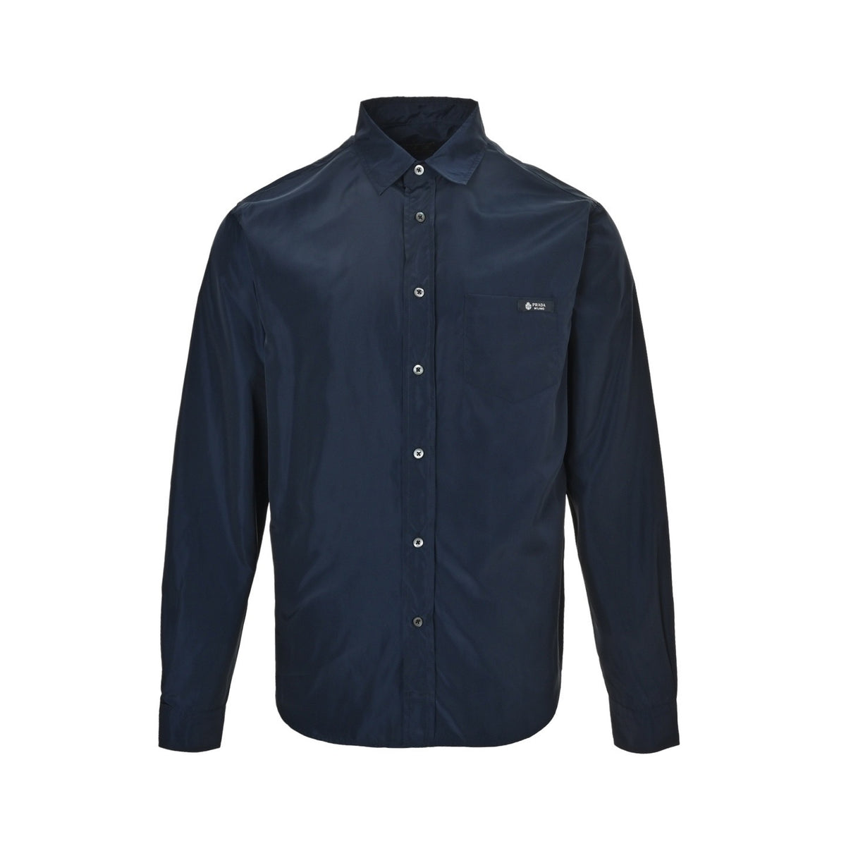 Prada pocket tag back triangle logo shirt