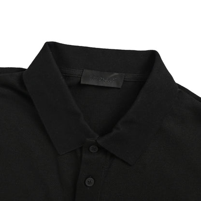 Moncler/Mask Stacked Black Label Logo Polo Short Sleeve