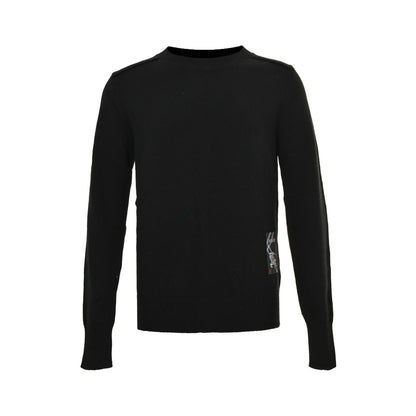 Burberry plaid war horse patch crew neck sweater