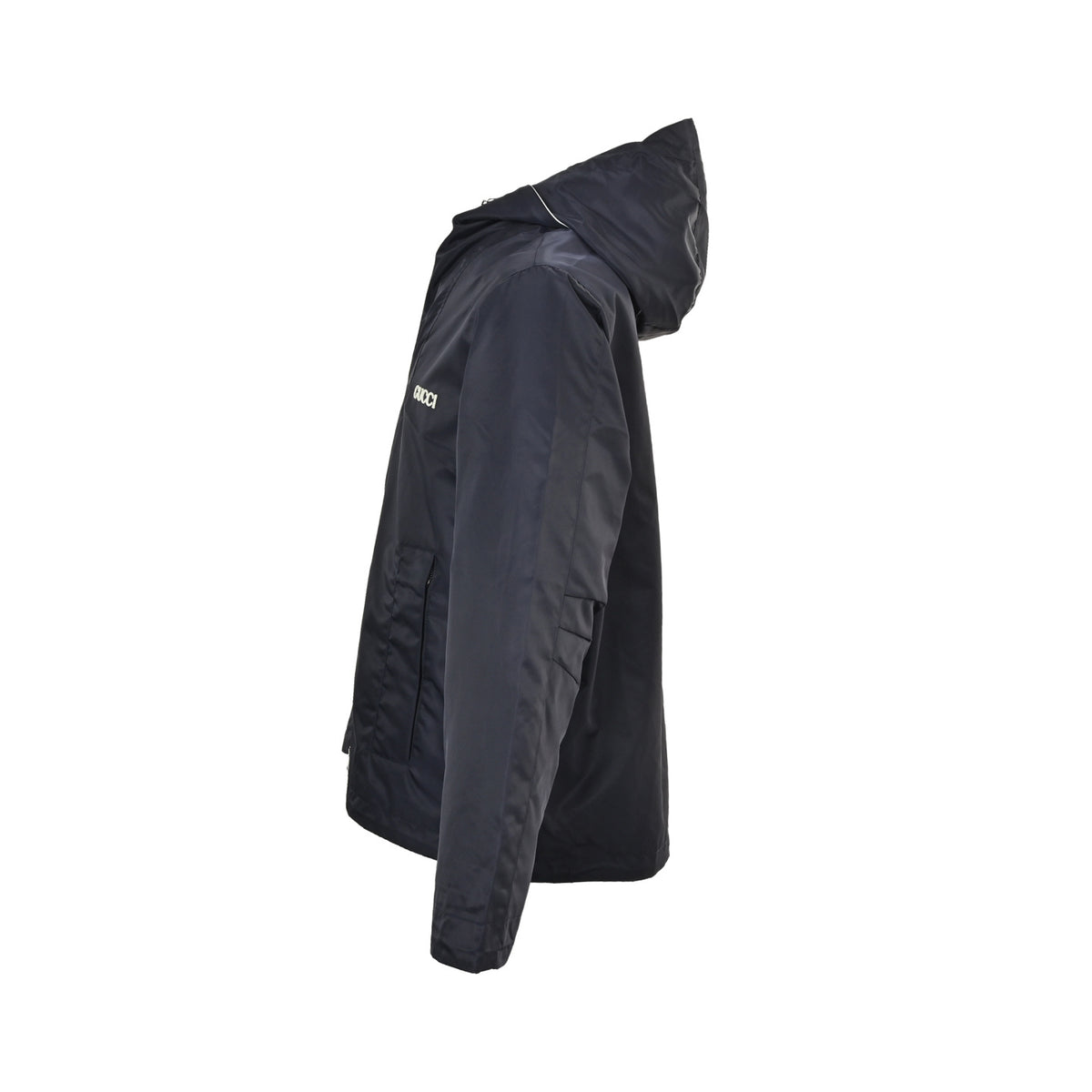 Gucci twill nylon windproof collar hooded jacket