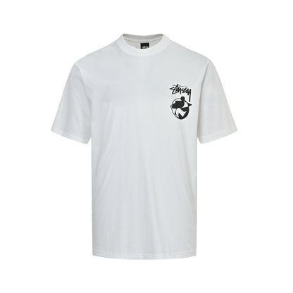 Stussy geometric pattern printed short sleeves on the back