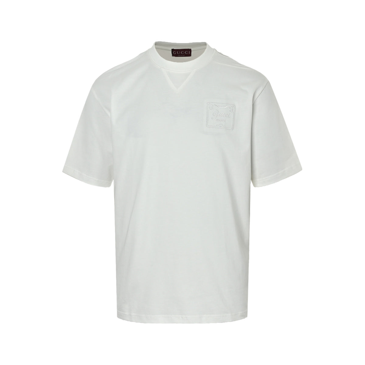 Gucci 26ss embroidered nameplate short sleeves