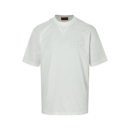 Gucci 26ss embroidered nameplate short sleeves
