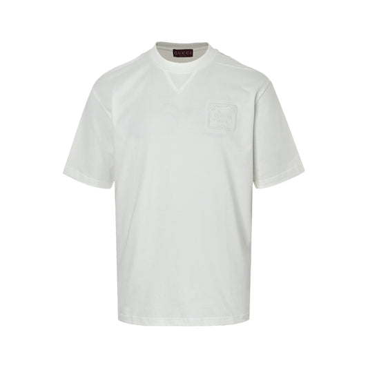 Gucci 26ss embroidered nameplate short sleeves