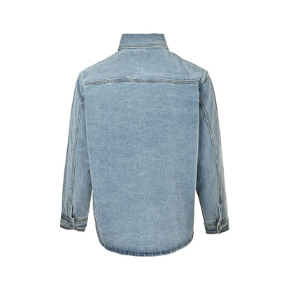 Ami Paris denim shirt with heart embroidery on the chest