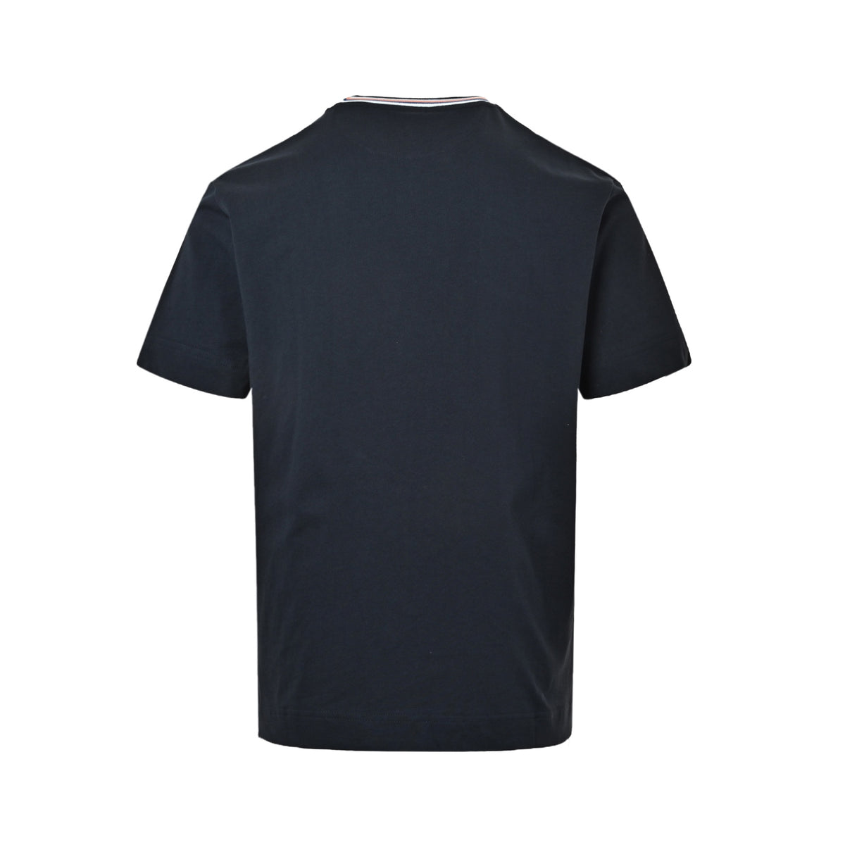 Fendi color stripe collar FF letter embroidered short sleeves