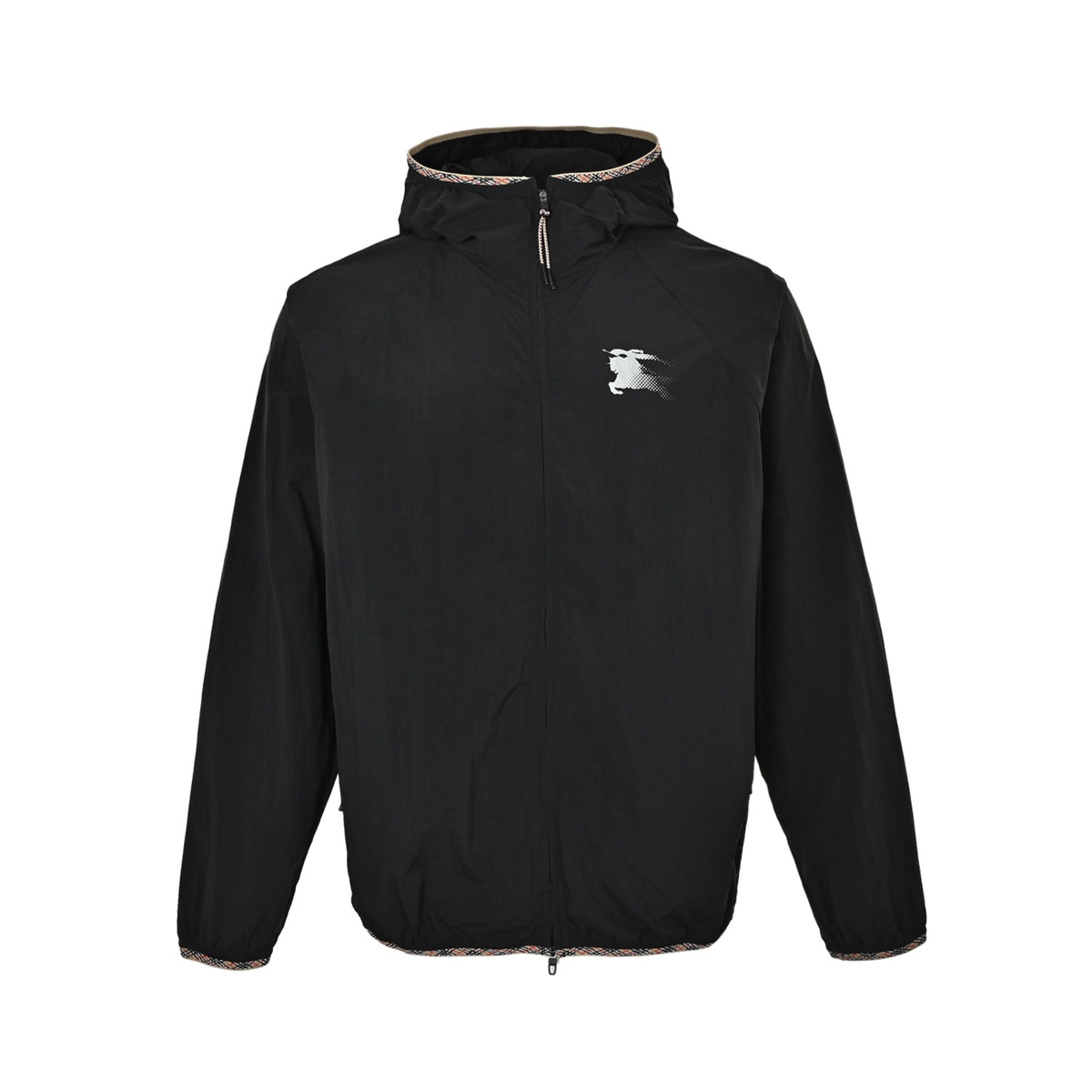 Burberry war marquetry trim hooded jacket