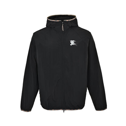 Burberry war marquetry trim hooded jacket