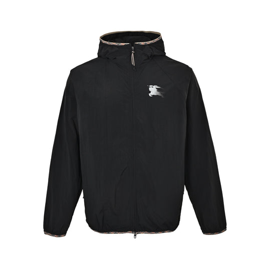 Burberry war marquetry trim hooded jacket