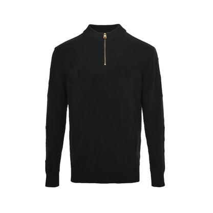 Louis Vuitton dark pattern old flower jacquard half-zip sweater
