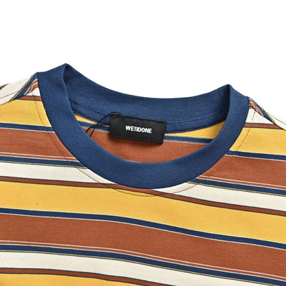 We11 Done W small logo striped short sleeves