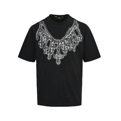 We11 Done cross necklace printed short sleeves