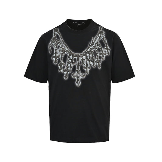We11 Done cross necklace printed short sleeves