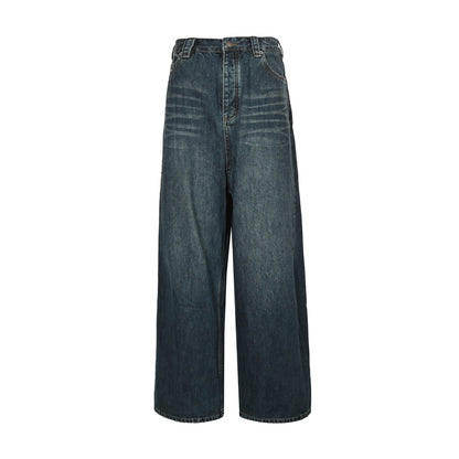 Balenciaga 25ss pocket embroidered washed frayed straight loose jeans