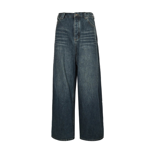 Balenciaga 25ss pocket embroidered washed frayed straight loose jeans