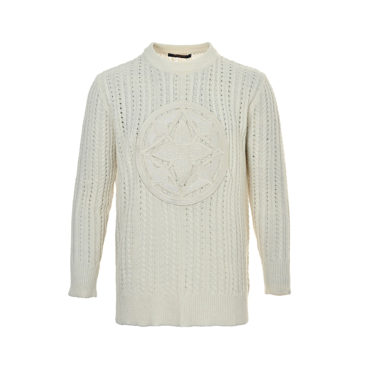 Louis Vuitton embroidered logo hollow sweater