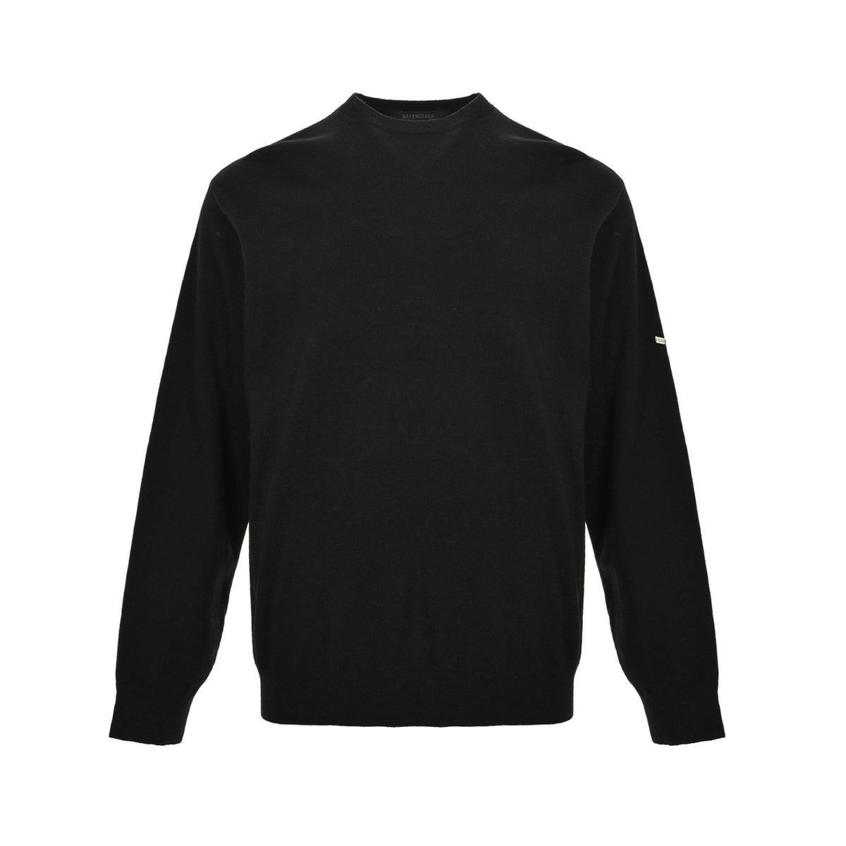 Balenciaga/Balanciaga 25Fw metal nameplate wool crew neck sweater