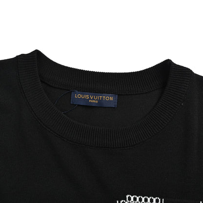 Louis Vuitton front and back jacquard large logo knitted short sleeves
