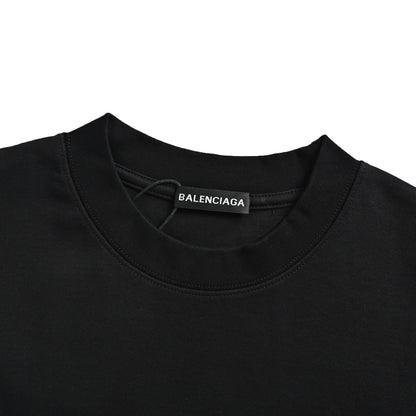Balenciaga/Balanciaga laser wave letters misaligned round neck short sleeves