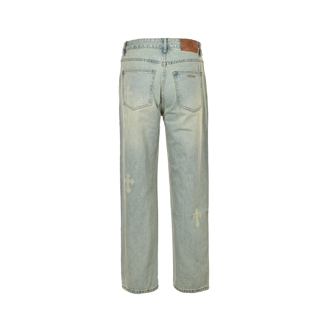 Chtome Heart/Cro Heart Classic White Cross Jeans