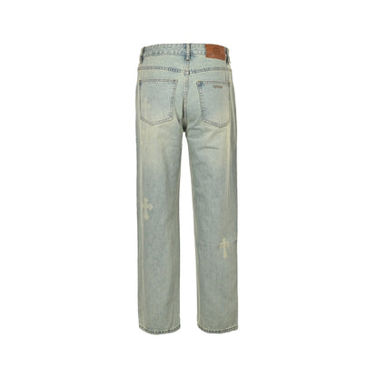 Chtome Heart/Cro Heart Classic White Cross Jeans